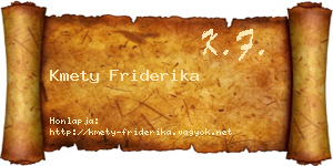 Kmety Friderika névjegykártya